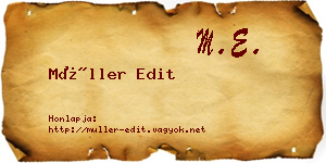 Müller Edit névjegykártya